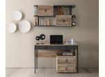 Scrivania Cassetti In Legno Accenti In Metallo Nero Mobili Da Ufficio Moderni