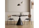 360Home Tavolo Da Pranzo Rotondo In Ceramica Con Gambe In Metallo Tavolo Da Sala Da Pranzo Tavolo Da Cucina Tavolo Ø 120Cm*75 Cm Nero