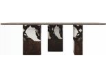 Casa Padrino Tavolo Da Pranzo Marrone Scuro / Nero / Bianco / Ottone 240 Cm - Mobili Per La Sala Da Pranzo