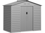 Outsunny Capanno Per Attrezzi In Acciaio Zincato 2,43㎡ 213X131X192Cm Capanno Per Attrezzi Grigio