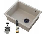 Granitan | Lavello In Granito Salix - Beige - Da Incasso Con Sgocciolatoio - Alta Qualità E Lunga Durata