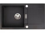 Lavello Qls 76X44 Cm Con Sgocciolatoio Siphon Reversibile - Runner Black 11195