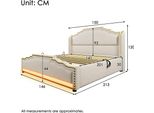 Letto Imbottito Sweiko 140X200, Letto Matrimoniale Con Contenitore Idraulico, Letto Contenitore E Letto Per Ragazzi, Velluto, Beige, Senza Materasso