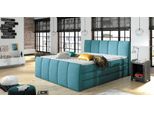 Boxspring Letti Blu 180X200 Camera Da Letto Tessile Hotel Letto Tappezzeria Design