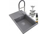 Granitan | Lavello In Granito Louis - 800 X 500 Mm - Grigio - Minimalista E Resistente