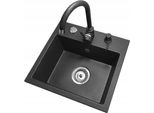 Granitan | Lavello In Granito Mini - 450 X 420 Mm - 7 Colori - Alta Qualità - Rubinetto Da Cucina Incluso