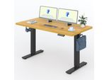 Scrivania Flexispot Regolabile In Altezza 140X80Cm, Portata 100 Kg, Con Protezione Anticollisione, Piano D'appoggio Monoblocco, 4 Funzioni Di Memoria (Acero)