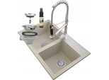 Granitan | Lavello In Granito Hektor - Beige - Due Scomparti - Design Moderno - Materiali Di Alta Qualità