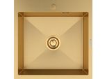 Lavello Acciaio Monovasca Quadrato Oro Cucina Sifone Bari50