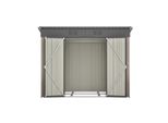 Gerätehaus mit Metallfundament (ohne Boden) Geräteschrank Geräteschuppen Metallschuppen 8x4 FT für Outdoor Garten Braun