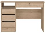 Scrivania Functionplus 1 Ripiano, 4 Cassetti Decoro Rovere.