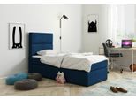 Letto Boxspring Blu Design Letto Grande Tappezzeria Hotel Matrimonio Lusso Letti 80X200Cm Nuovo