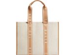 Ted Baker Borsa Shopper Borsa A Tracolla Hayllee Striped Canvas Large Icon Bag Camel Beige
