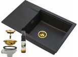 Granitan | Lavello In Granito Louis Golden - Nero Con Particelle D'oro - Design Moderno - Alta Qualità