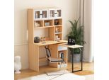 Scrivania Girevole Flieks Con Libreria, Scrivania Per Computer Scrivania Da Lavoro Scrivania Girevole, Libreria Con Cassetti, 110X55X180,7Cm
