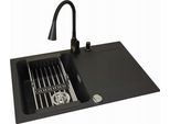 Lavabo Franke Orion Oid Black 611-78 Black Onyx Quartz Flexo Rubinetto Miscelatore