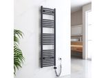 Emke Radiatore Elettrico Da Bagno Con Termostato Scaldasalviette Curvo Con Elemento Riscaldante Antracite 1400 X 400 Mm 500 W