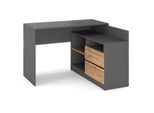 Set Scrivania E Cassettiera Ad Angolo 120X50 Rovere Wotan Mix Antracite K1+B1