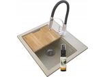 Granitan | Lavello In Granito Foxal - Beige - Incl. Rubinetto Da Cucina Nexo - Funzionale E Resistente