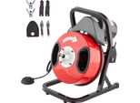 Succebuy Macchina Per La Pulizia Dei Tubi 50 Ft X 1/2 Pollice, Spirale Manuale Per La Pulizia Dei Tubi - Con 4 Frese E Interruttore A Pedale Ad Aria Compressa Per Tubi Da 2" A 4"""