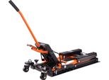 SucceBuy Hydraulischer Wagenheber für Motorräder 0.7 Ton ATV Tragbarer Scherenhubtisch mit 4 Rädern - Fußbetriebener Hebeständer für Motorräder ATV UTV Kraftsport