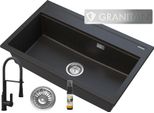 Granitan | Lavello In Granito Asti - Vasca Grande - Oro-Nero - Design Moderno - Comodo Ed Elegante