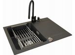 Franke Orion Oid Black 611-78 Onyx Quarzo Lavabo Grado Rubinetto