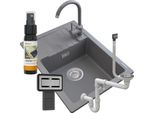 Lavello Granitan | Argos - Grigio Granito - Inclusi Rubinetto E Sifone Beta - Alta Qualità