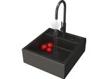 Granitan | Lavello In Granito Scandinavo - Nero - Da Incasso Con Rubinetto Da Cucina E Dispenser Di Sapone - Pratico Ed Elegante