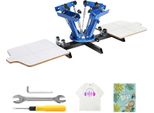 Macchina Serigrafica Succebuy, 4 Colori, 2 Stazioni, Macchina Serigrafica Rotante A 360°, Schermo Da 21,2 X 17,7 Pollici, Pallet Di Posizionamento A Doppio Strato Per La Stampa Di Magliette Fai Da Te