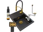 Lavello Granitan | Golden Argos - Granito - Incl. Miscelatore Nexo E Syfon - Soluzione Cucina Di Alta Qualità