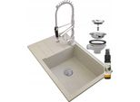 Granitan | Lavello In Granito Louis - Beige - Con Scolapiatti - Alta Qualità