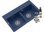 Granitan | Lavello In Granito Duet - Blu Granato - Doppia Vasca - Alta Qualità Ed Eleganza