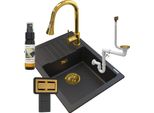 Lavello Granitan | Golden Argos - Granito - Incl. Bateria Snake E Syfon - Alta Qualità