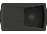 Granitan | Lavello In Granito New Line - Nero - Ampio Vano - Alta Qualità - Sifone Salvaspazio