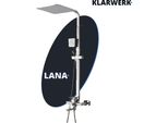 Lana | Set Doccia A Pioggia Premium In Acciaio Inox Spazzolato Argento | Sistema Doccia Di Design | Miscelatore Doccia Completo Di Doccetta