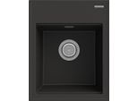 Lavello In Granito Granitan | Alor - Nero - Con Sifone Cromato - Design Senza Tempo - Facile Da Installare