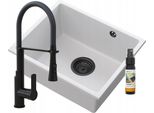 Lavabo Sottopiano Manado Bianco Nero + Rubinetto Vegas