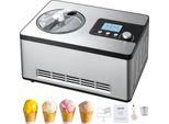 Elektrsiche Eismaschine 2L Eiscreme Frozen Joghurt Sorbet Edelstahl Gelato