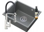 Lavabo Sottopiano Manado Grigio Cromo + Rubinetto Vegas