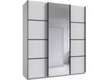 Armadio Jork Design Ad Ante Scorrevoli Con Specchio Selezionabile A 3 Ante, Bianco / Grafite