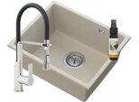 Manado Beige Lavabo Sottopiano Cromo + Rubinetto Vegas