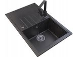 Granitan | Lavello In Granito Eris - 78,5 X 49,5 Cm - Nero - Alta Qualità E Facilità Di Manutenzione
