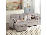 Lvhom Divano Angolare Con Funzione Letto A L, Divano Con Box Letto, Divano Da Salotto Con Tasca Laterale, Divano In Velluto, Divano Letto, Set Di Divani A 3 Posti