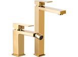Miscelatore Alto Per Lavabo + Set Bidet Ister Oro