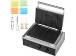 Succebuy Ferro Per Waffle Commerciale, 10 Pezzi, Rettangolare, 1550 W, Acciaio Inossidabile Antiaderente, Controllo Della Temperatura E Del Tempo, Maniglia, Per Ristoranti, Panetterie, Snack Bar, Famiglie