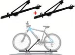 2X Portabiciclette Da Tetto Fino A 17 Kg In Alluminio Nero