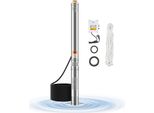 Pompa Sommersa Per Pozzi Profondi In Acciaio Inox 750W, Pompa Per Acqua 65 L/Min - 210 Piedi Di Profondità - Pompa Ad Alte Prestazioni Per Casa E Giardino