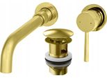 Rubinetto Da Bagno Gold Box Kivo Klik Klak Con Troppopieno Per Installazione A Incasso