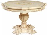 Casa Padrino Tavolo Da Pranzo Barocco Crema/Marrone Ø 120 Cm - Mobili Barocchi